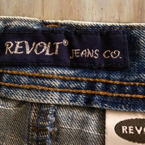 Revolt 15 Long Maxi Blue Jean Skirt Distressed Reconstructed Rave Punk Rock - Picture 7 of 13